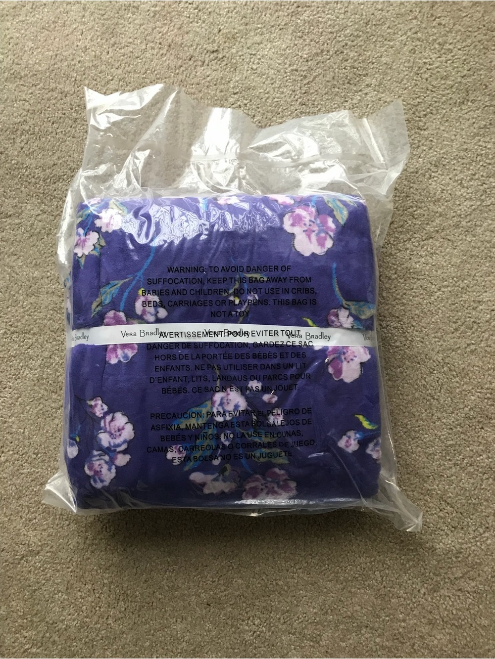 Vera Bradley Purple Floral Throw Blanket